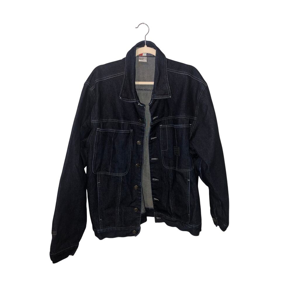 Hedz Up Denim Jacket Size M Blue Vintage 90s Y2K Streetwear Oversized Relaxed